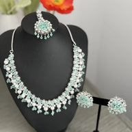 Mint Green Cz Bridal Jewelry Set