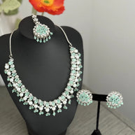 Mint Green Cz Bridal Jewelry Set