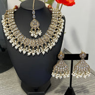 Kundan Pearl Choker Necklace Set | Pakistani Bridal Jewelry