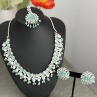 Mint Green Cz Bridal Jewelry Set