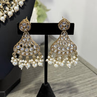 Kundan Pearl Choker Necklace Set | Pakistani Bridal Jewelry