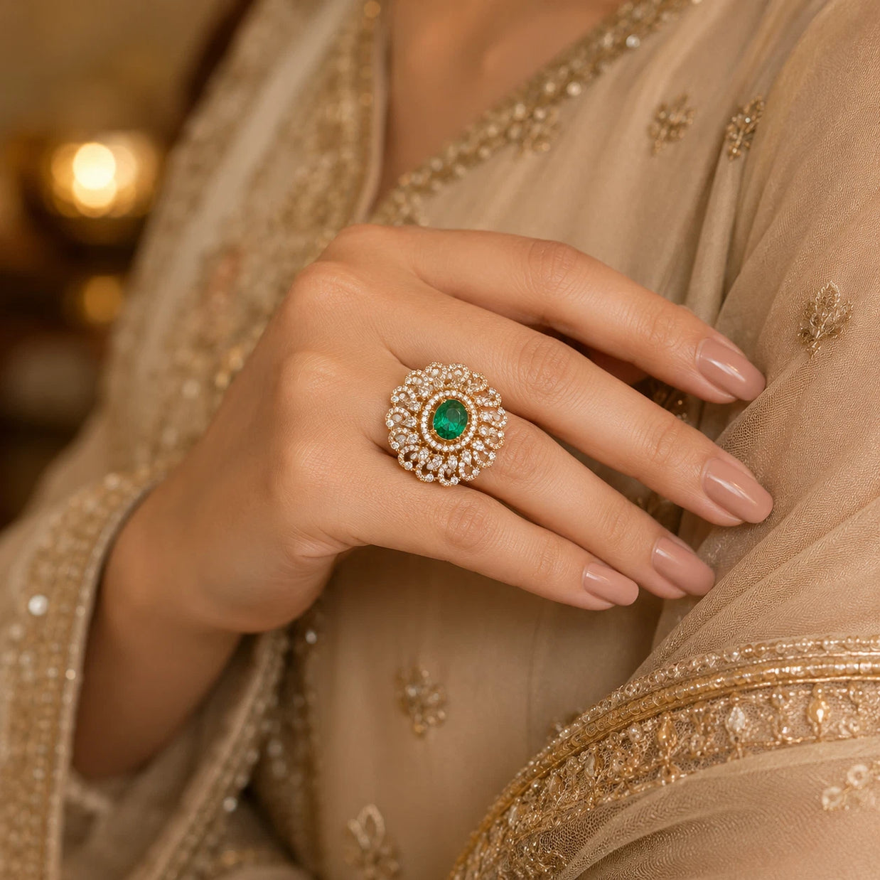 Green Cocktail Ring