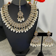 Kundan Pearl Choker Necklace Set | Pakistani Bridal Jewelry
