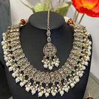 Kundan Pearl Choker Necklace Set | Pakistani Bridal Jewelry