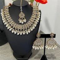 Kundan Pearl Choker Necklace Set | Pakistani Bridal Jewelry