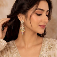 Luxury Floral Crystal Statement Earrings | Multicolor Gemstone Earrings