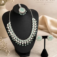 Mint Green Cz Bridal Jewelry Set