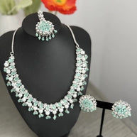 Mint Green Cz Bridal Jewelry Set