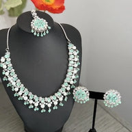 Mint Green Cz Bridal Jewelry Set