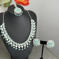 Mint Green Cz Bridal Jewelry Set